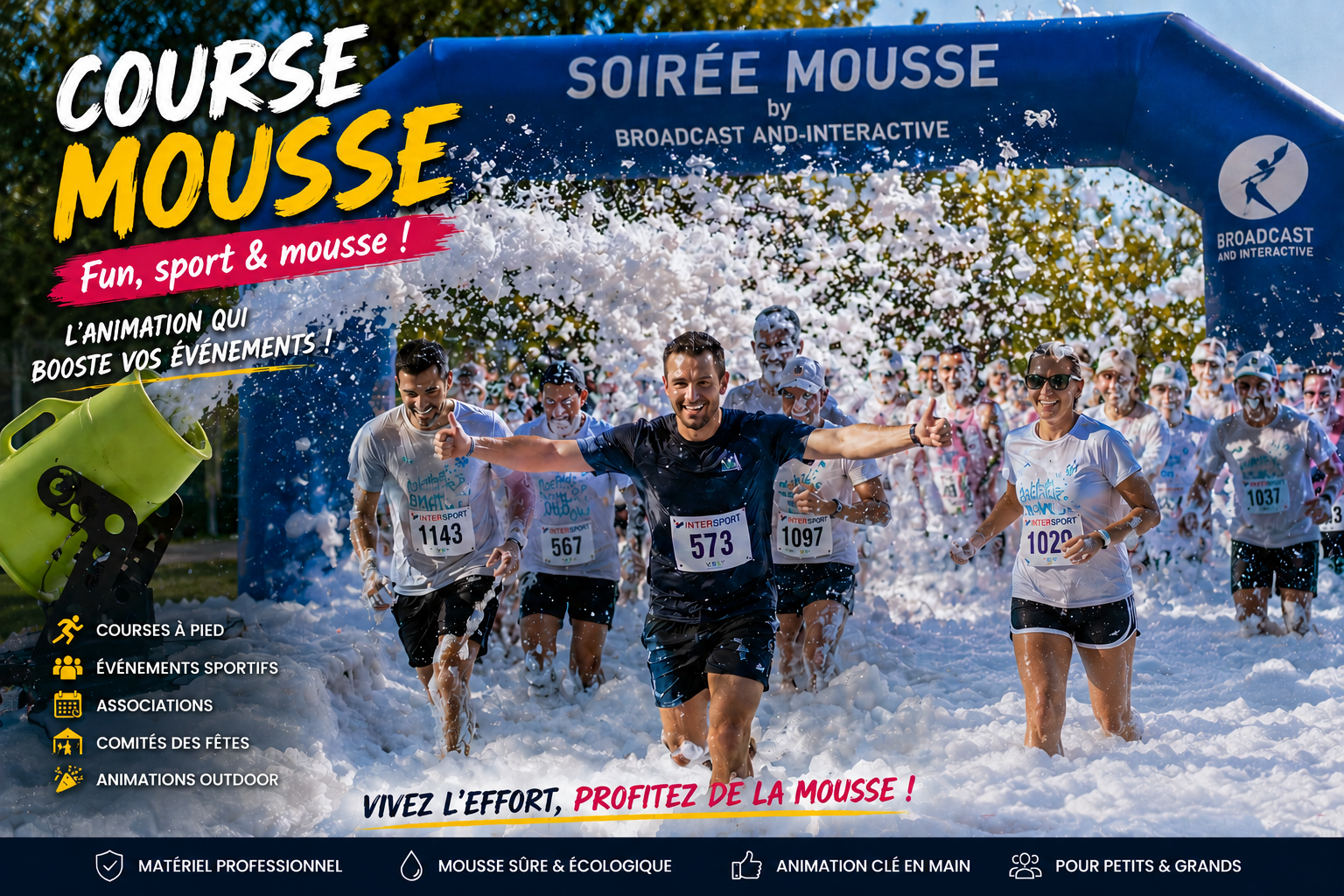Animation mousse course à pied